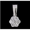 Image 1 : 14KT White Gold 0.20ctw Diamond Pendant