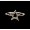 Image 1 : 0.11ctw Diamond Star Ring - 14KT White Gold