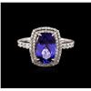 Image 1 : 14KT White Gold 2.71ct Tanzanite and Diamond Ring