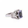 Image 2 : 14KT White Gold 4.16ct Blue Tourmaline and Diamond Ring