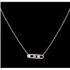 Image 1 : 0.64ctw Blue Diamond Necklace - 14KT White Gold