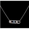 Image 2 : 0.64ctw Blue Diamond Necklace - 14KT White Gold