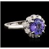 Image 2 : 14KT White Gold 2.23ct Tanzanite and Diamond Ring