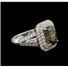 Image 2 : GIA Cert 2.66ct Alexandrite and Diamond Ring - 18KT White Gold