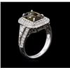 Image 3 : GIA Cert 2.66ct Alexandrite and Diamond Ring - 18KT White Gold