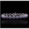 Image 1 : 14KT White Gold 8.55ctw Tanzanite and Diamond Bracelet