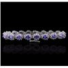 Image 2 : 14KT White Gold 8.55ctw Tanzanite and Diamond Bracelet
