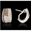 Image 2 : 14KT White Gold 1.45ctw Diamond Earrings