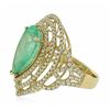 Image 2 : 14KT Yellow Gold GIA Certified 7.70ct Emerald and Diamond Ring