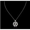 Image 1 : 14KT White Gold 1.76ctw Diamond Pendant With Chain