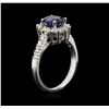 Image 3 : 1.72ct Sapphire and Diamond Ring - 14KT White Gold