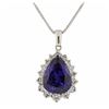 Image 1 : 14KT White Gold GIA Certified 23.12ct Tanzanite and Diamond Pendant With Chain
