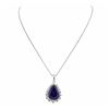 Image 2 : 14KT White Gold GIA Certified 23.12ct Tanzanite and Diamond Pendant With Chain
