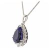 Image 3 : 14KT White Gold GIA Certified 23.12ct Tanzanite and Diamond Pendant With Chain