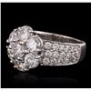 Image 2 : 14KT White Gold 3.17ctw Diamond Ring