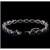 Image 3 : 14KT White Gold 16.95ctw Sapphire and Diamond Bracelet