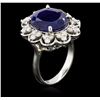 Image 3 : 14KT White Gold 10.12ct Sapphire and Diamond Ring