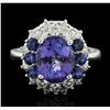 Image 1 : 14KT White Gold 3.07ct Tanzanite, Sapphire and Diamond Ring