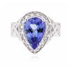 Image 1 : 14KT White Gold 3.10ct Tanzanite and Diamond Ring