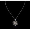 Image 2 : 14KT White Gold 2.52ctw Tourmaline and Diamond Pendant With Chain