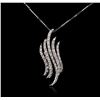 Image 1 : 14-18KT White Gold 0.15ctw Diamond Pendant With Chain