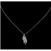 Image 2 : 14-18KT White Gold 0.15ctw Diamond Pendant With Chain