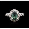 Image 1 : 14KT White Gold GIA Certified 2.16ct Alexandrite and Diamond Ring