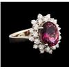 Image 2 : 14KT White Gold 2.36ct Pink Tourmaline and Diamond Ring