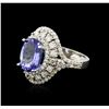 Image 2 : 14KT White Gold 3.47ct Tanzanite and Diamond Ring