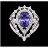 Image 1 : 14KT White Gold 2.65ct Tanzanite and Diamond Ring