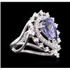 Image 2 : 14KT White Gold 2.65ct Tanzanite and Diamond Ring