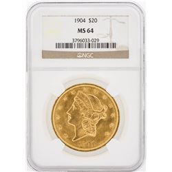 1904 NGC MS64 $20 Liberty Head Double Eagle Gold Coin