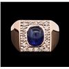 Image 1 : 14KT Rose Gold 4.31ct Sapphire and Diamond Ring