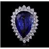 Image 1 : 14KT White Gold GIA Certified 24.90ct Tanzanite and Diamond Ring