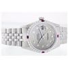 Image 2 : Rolex Stainless Steel Diamond and Ruby DateJust Men's Watch