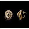 Image 2 : 3.60ctw Diamond Earrings - 18KT Yellow Gold