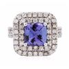 Image 1 : 14KT White Gold 2.30ct Tanzanite and Diamond Ring
