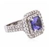 Image 2 : 14KT White Gold 2.30ct Tanzanite and Diamond Ring