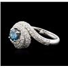 Image 2 : 14KT White Gold 1.29ctw Fancy Blue Diamond Ring