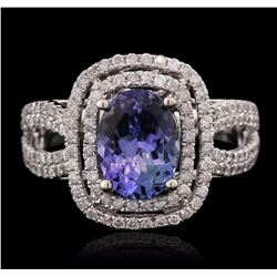 14KT White Gold 2.37ct Tanzanite and Diamond Ring