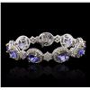 Image 1 : 14KT Two-Tone Gold 15.66ctw Tanzanite and Diamond Bracelet