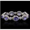 Image 2 : 14KT Two-Tone Gold 15.66ctw Tanzanite and Diamond Bracelet