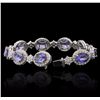 Image 3 : 14KT Two-Tone Gold 15.66ctw Tanzanite and Diamond Bracelet