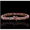 Image 2 : 14KT Rose Gold 17.25ctw Pink Sapphire and Diamond Bracelet