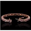 Image 3 : 14KT Rose Gold 17.25ctw Pink Sapphire and Diamond Bracelet
