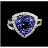 Image 1 : 14KT White Gold 5.22ct Tanzanite and Diamond Ring