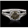 Image 1 : 14KT White Gold 1.61ctw Brown Diamond Ring