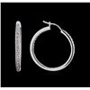 Image 2 : 0.58ctw Diamond Hoop Earrings - 18KT White Gold
