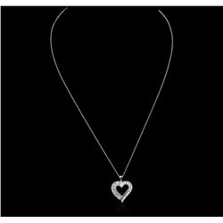 10KT White Gold 0.50ctw Diamond Heart Pendant With Chain