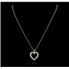 Image 2 : 14KT Yellow Gold Emerald and Diamond Pendant With Chain